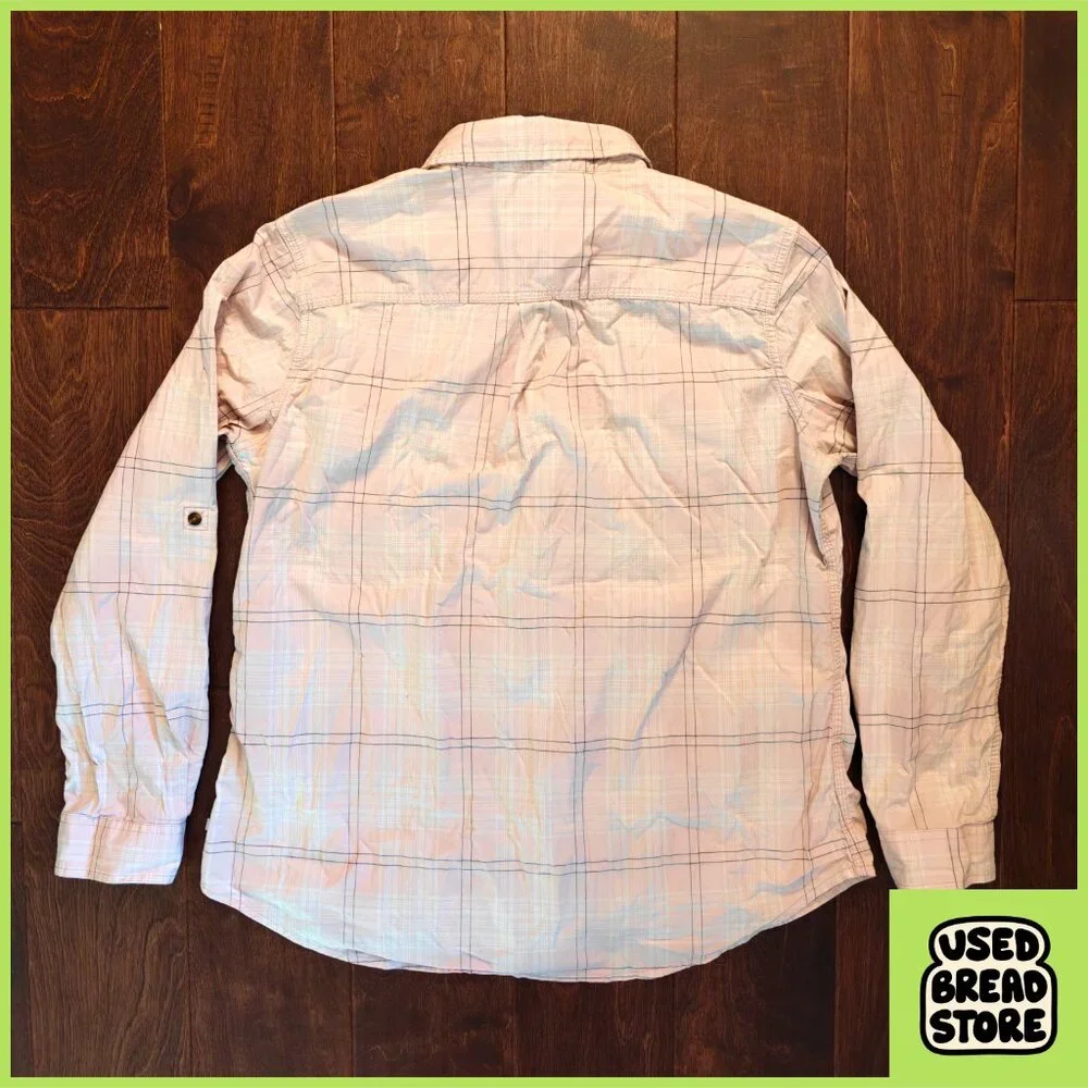 Womens XL 16/18 Cotton Carhartt Plaid Button Up Pink Long Sleeve Workwear Shirt - Picture 2 of 4